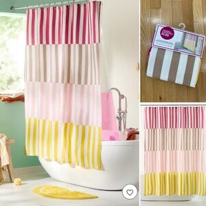 Striped Shower Curtain - Brown and White